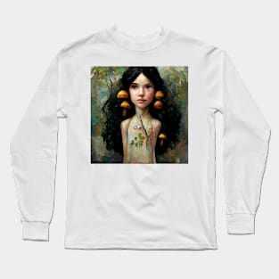 Kate the Mushroom Faerie by Kim Turner Art Long Sleeve T-Shirt